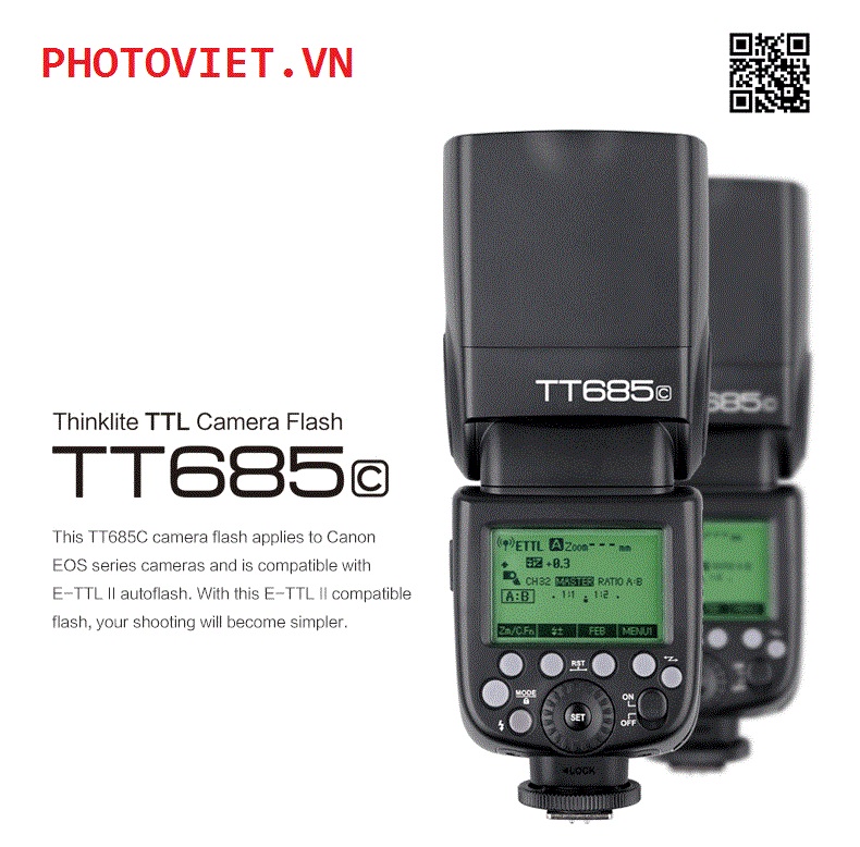 Đèn Flash GODOX TT685C - GN60 - HSS - TTL For Canon